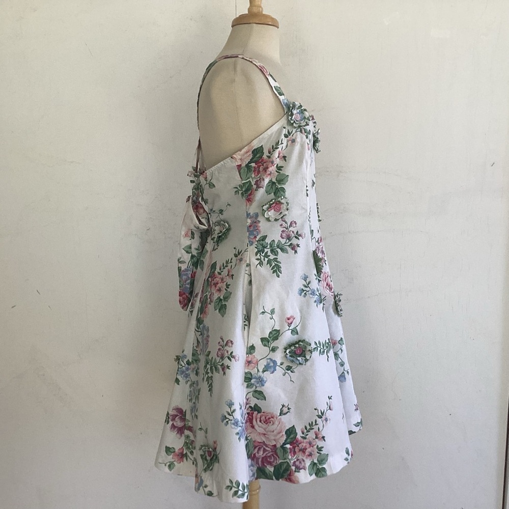 Upcycle Annie Fit/Flare Sweetheart Neckupcycled Floral Kentucky Derby Dress.L - Picture 5 of 14